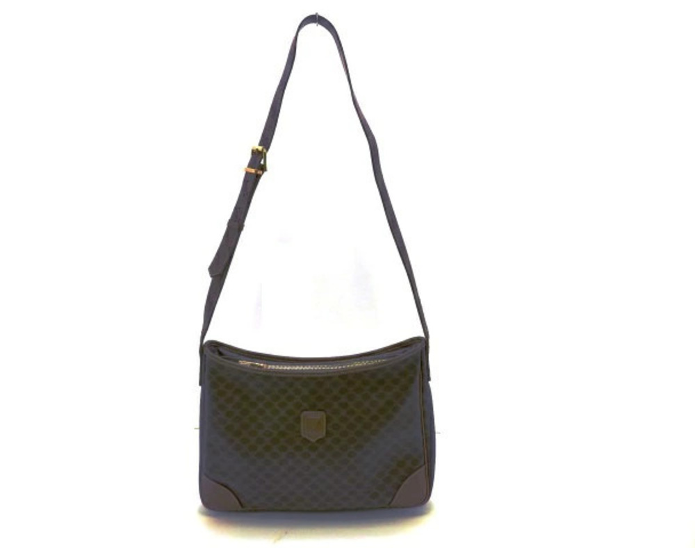 Celine Macadam Shoulder Bag Dark Brown Calfskin